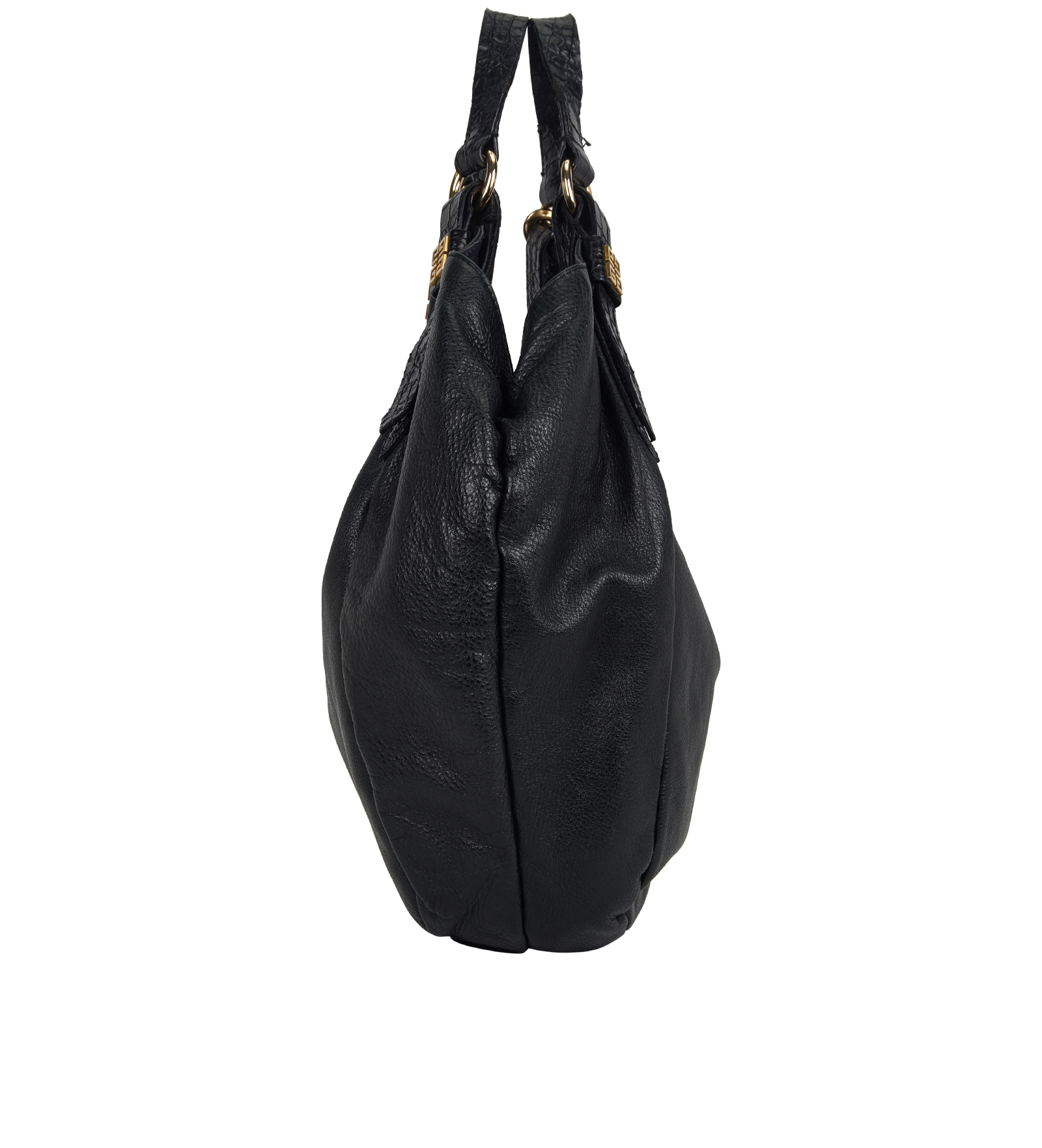 Hobo Shoulder Bag, &pound;350, Handbags, Black, Leather, Bottom view